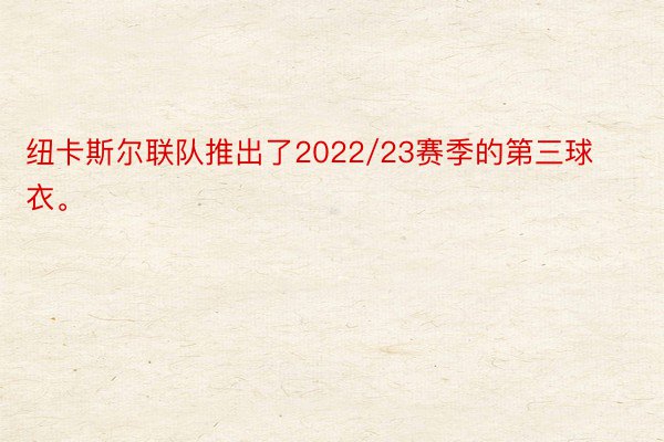 纽卡斯尔联队推出了2022/23赛季的第三球衣。